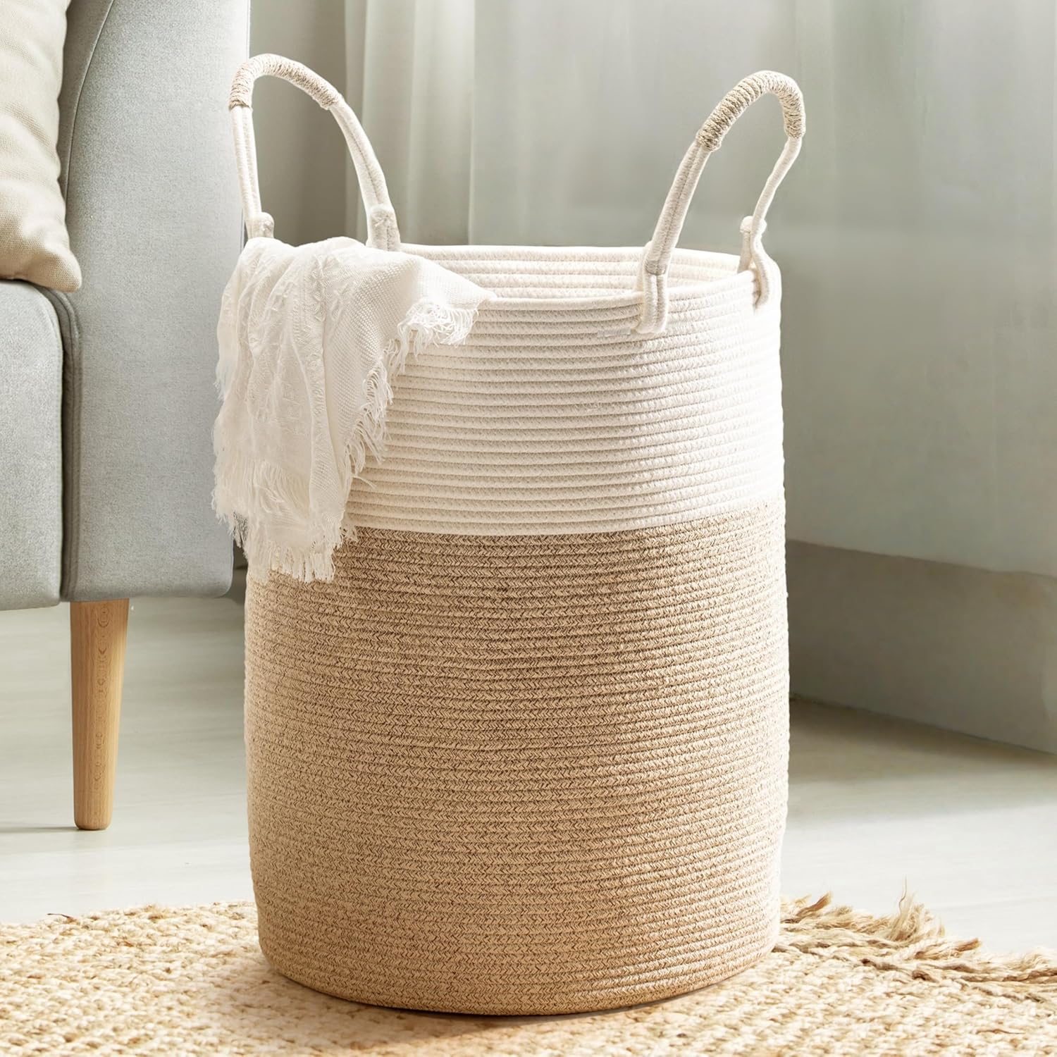 Large Cotton Rope Laundry Hamper