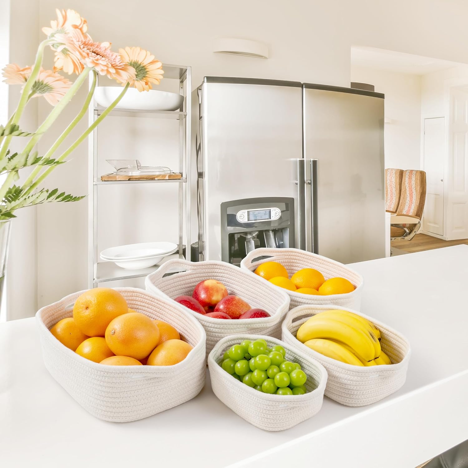 5-Piece Storage Basket Set - Off White